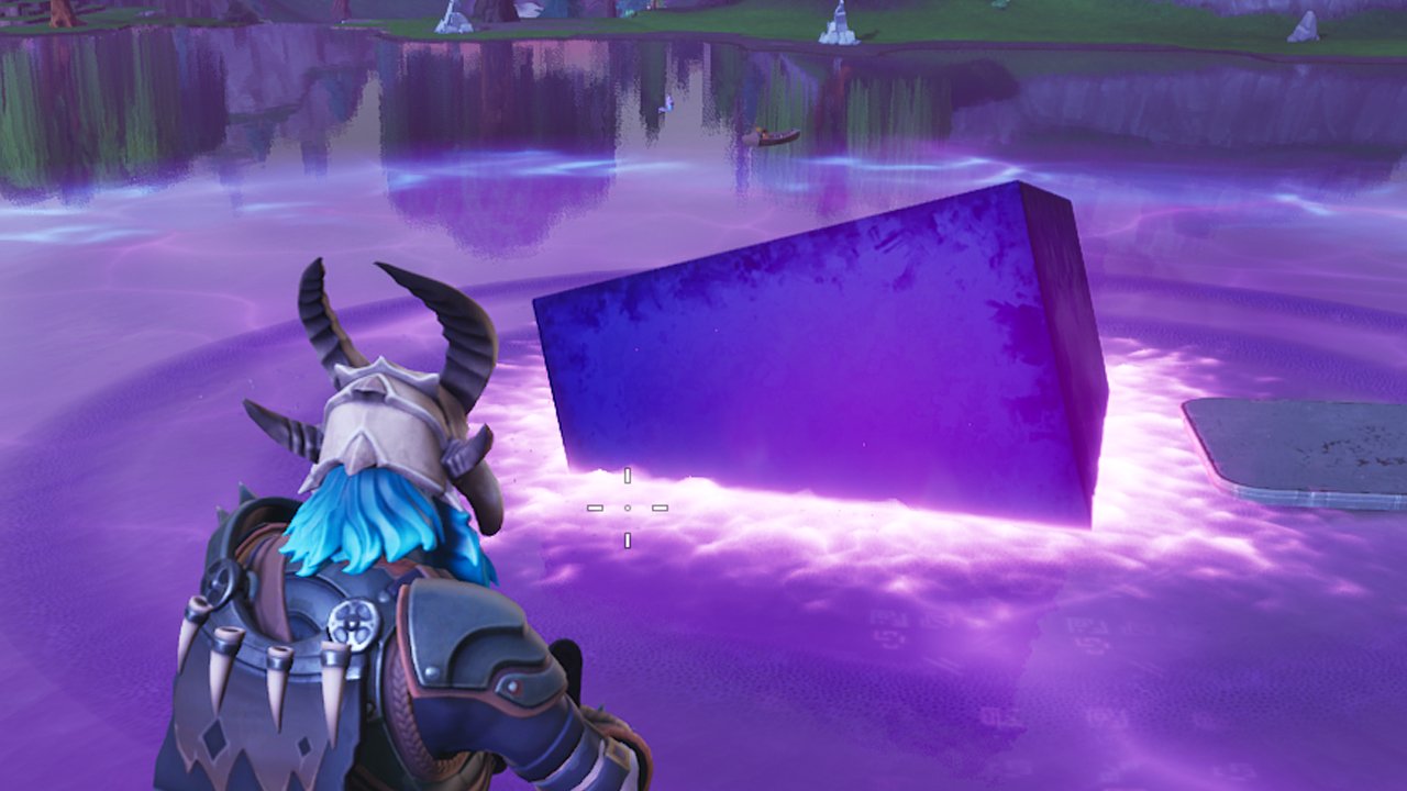 Putple cube melted in Loot Lake in Fortnite